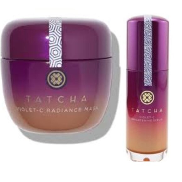 $56 Discount ✅TATCHA VIOLET C SET: Brightening Serum + Radiance Mask ✨NIB SEALED - Picture 1 of 15